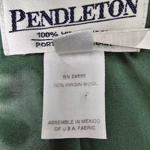 Pendleton Virgin Wool Single Breasted Lined Green Blazer Jacket Skirt Suit Set - Picture 12 of 13